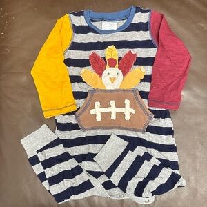 Mud Pie Multicolor Turkey Kids Romper